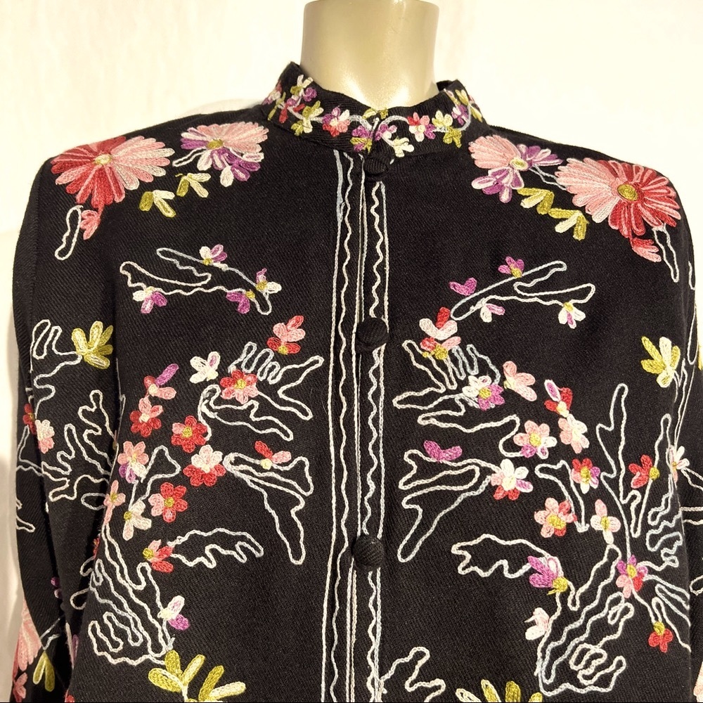 BOSTON PROPER Crewel Embroidered Blazer/Jacket - Picture 3 of 12